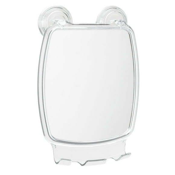 iDesign Clear Power Lock Fog-Free Rectangle Suction Shower Mirror, 6.25" x 8.5" x 2.5"