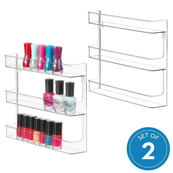 iDesign, Clear Recycled Plastic 2-Pack Wall Mount Rack Organizer,