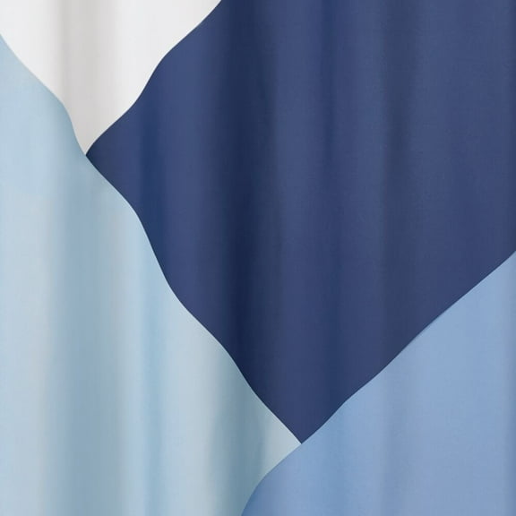 iDesign Colorblock Fabric Shower Curtain, 72" x 72", Blue