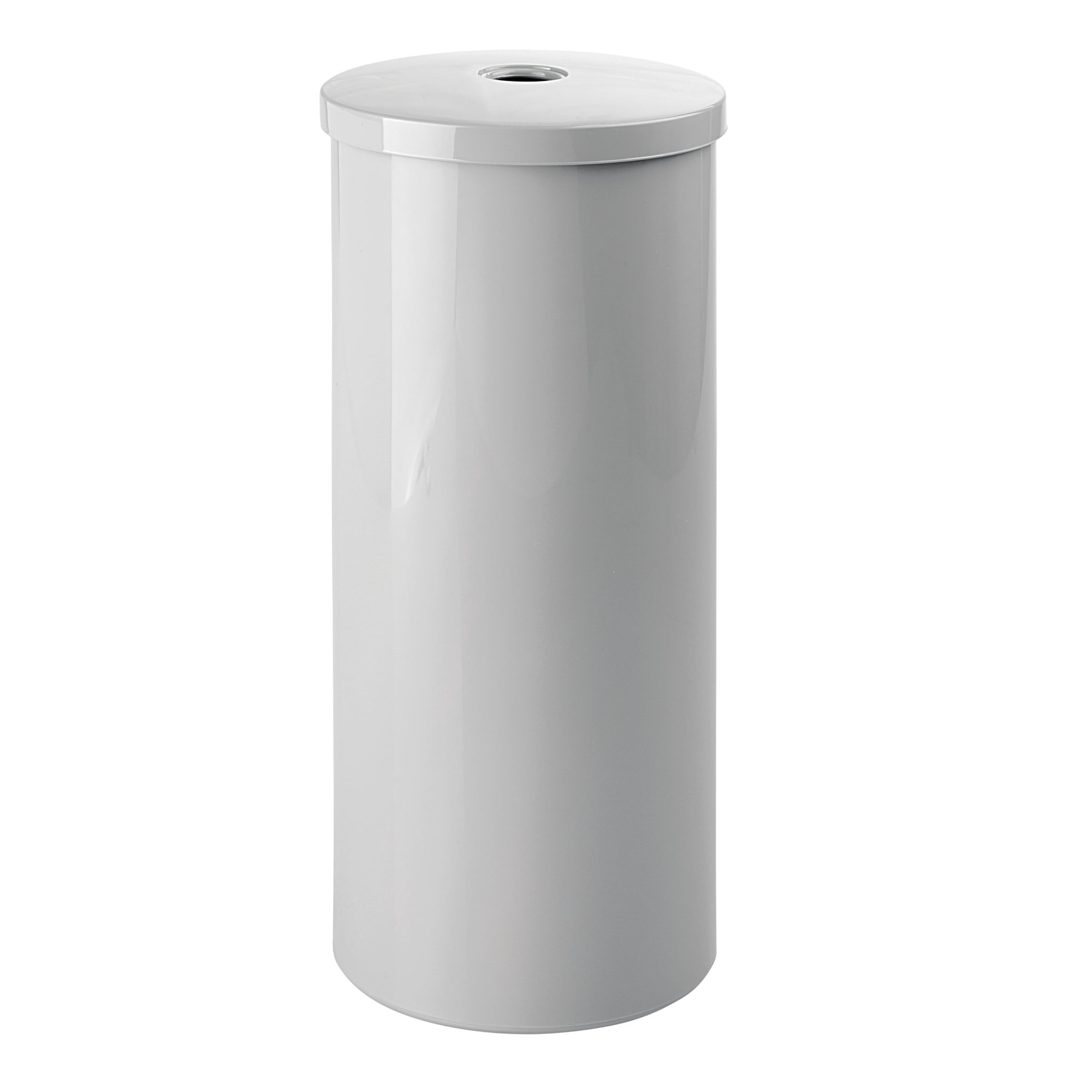 iDesign Compact Toilet Paper Holder with Lid - 6.05" x 6.05" x 14.43", Gray