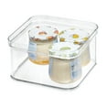 thumbnail interactive-video image 1 of iDesign Crisp BPA-Free Plastic Stackable Refrigerator Square Storage Bin, Clear, 6.32" x 6.32" x 3.76", 1 of 7