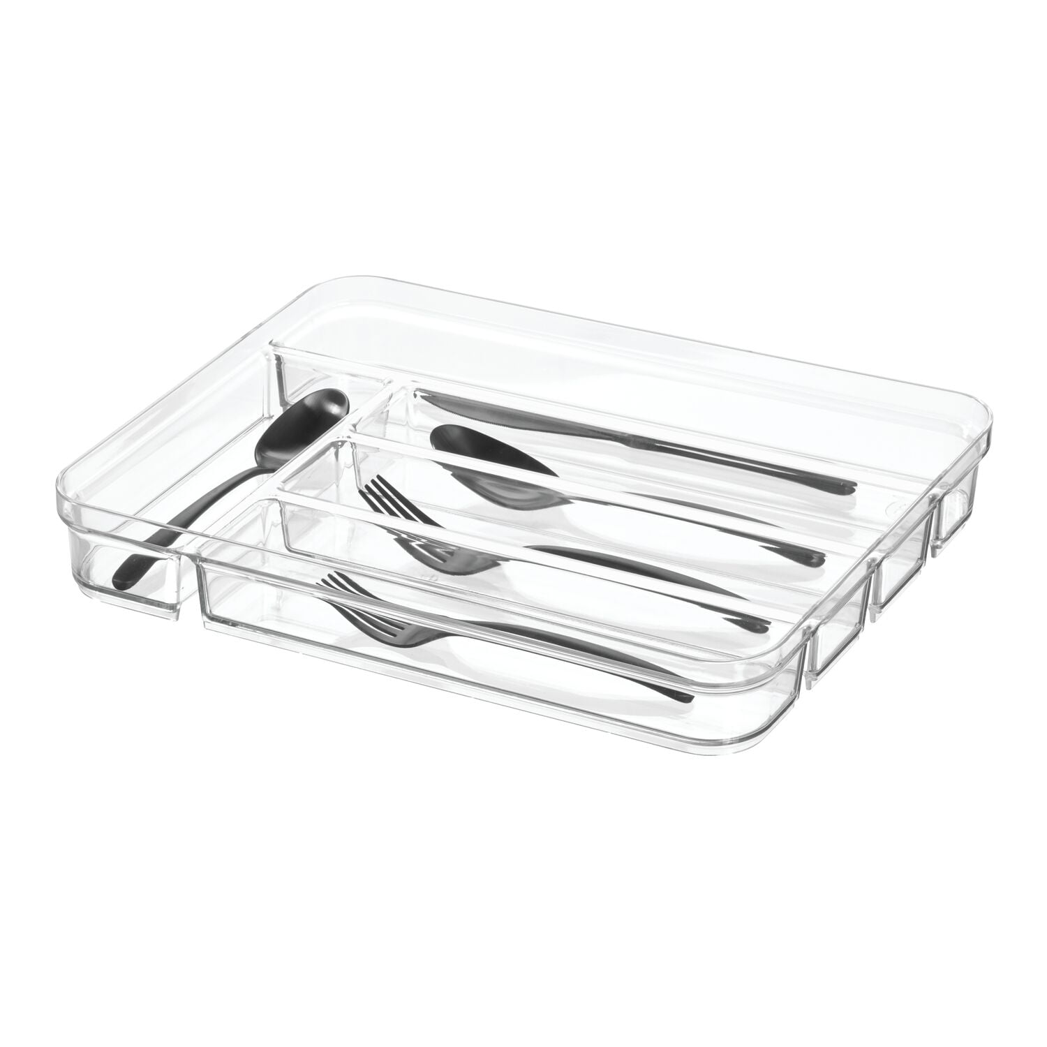 iDesign Crisp Clear Plastic Silverware Silverware Organizer