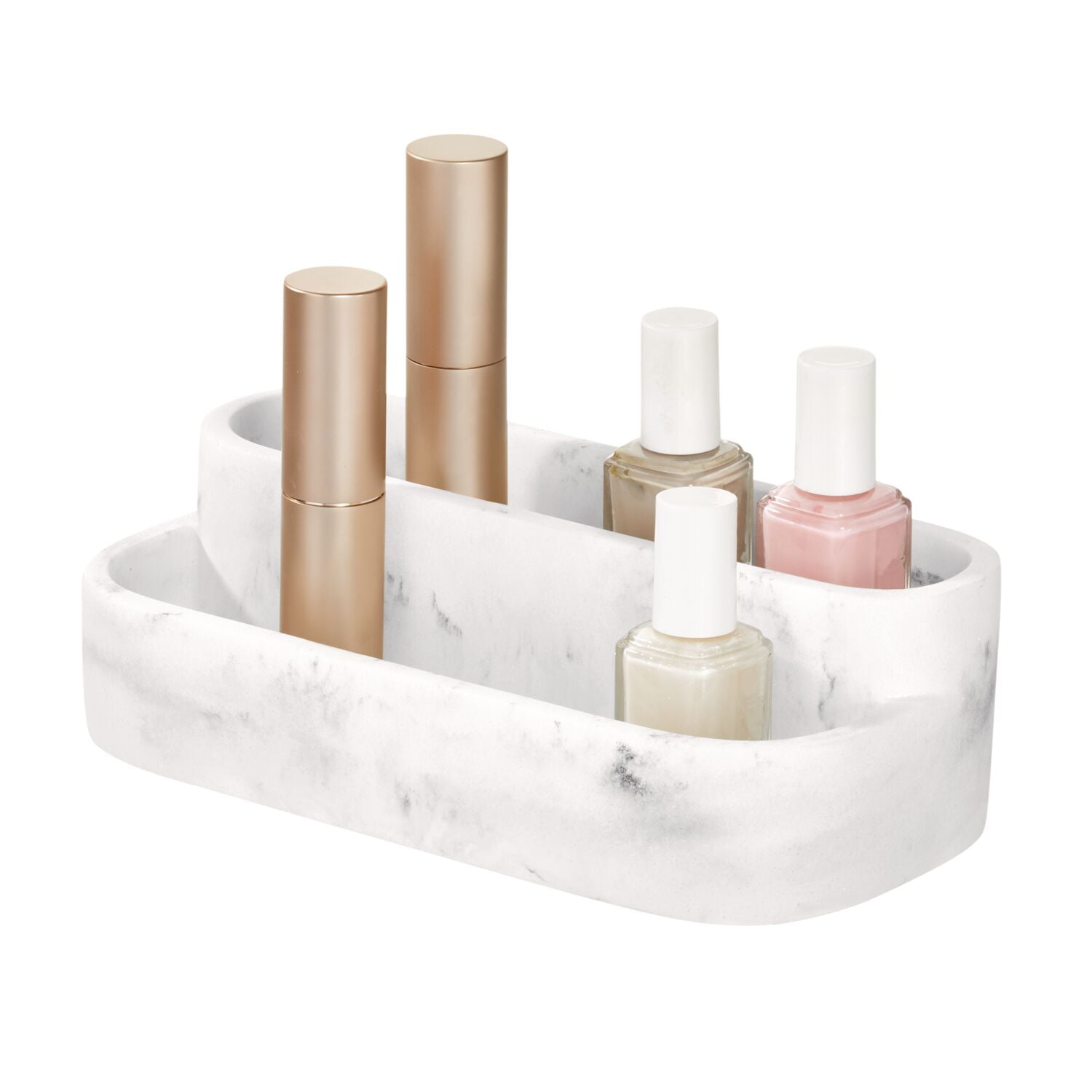 iDesign Dakota 2-Tier Organizer, White Marble