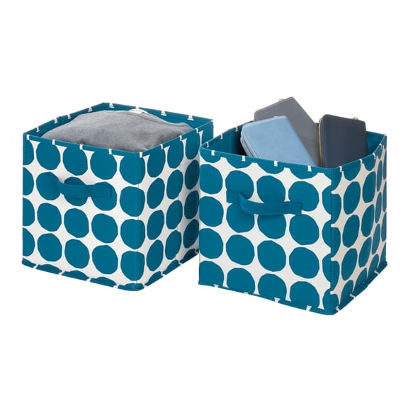 iDesign Dot Storage 2 Piece Cube Set, Blue