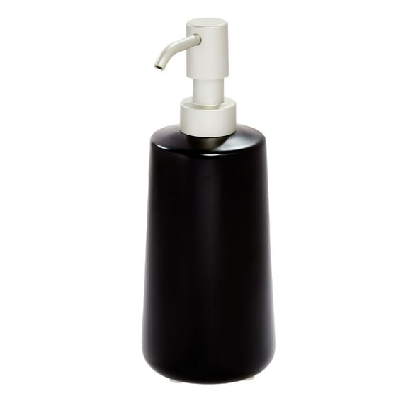 iDesign Eco Vaniry Refillable Tall Bathroom Soap Dispenser, Matte Black