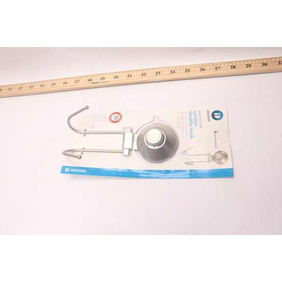 iDesign Everett Push Lock Shower Suction Double Hook