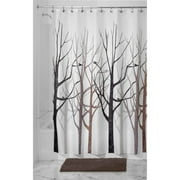 iDesign Forest Fabric Shower Curtain, Standard 72" x 72", Black/Gray