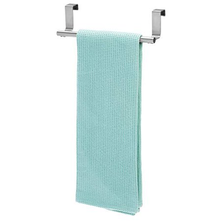 iDesign Forma Metal Over the Cabinet Towel Bar, Hand Towel and Washcloth Rack for Bathroom and Kitchen , 9.25" x 2.5" x 2.5", Stainless Steel