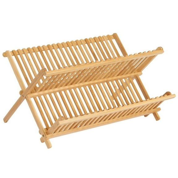iDesign, Formbu Collapsible Drying Dish Rack, Natural Bamboo