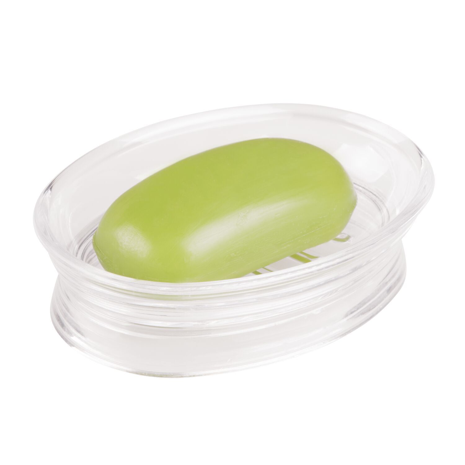 Clear Plastic Transitional Soap Dish with Ridges