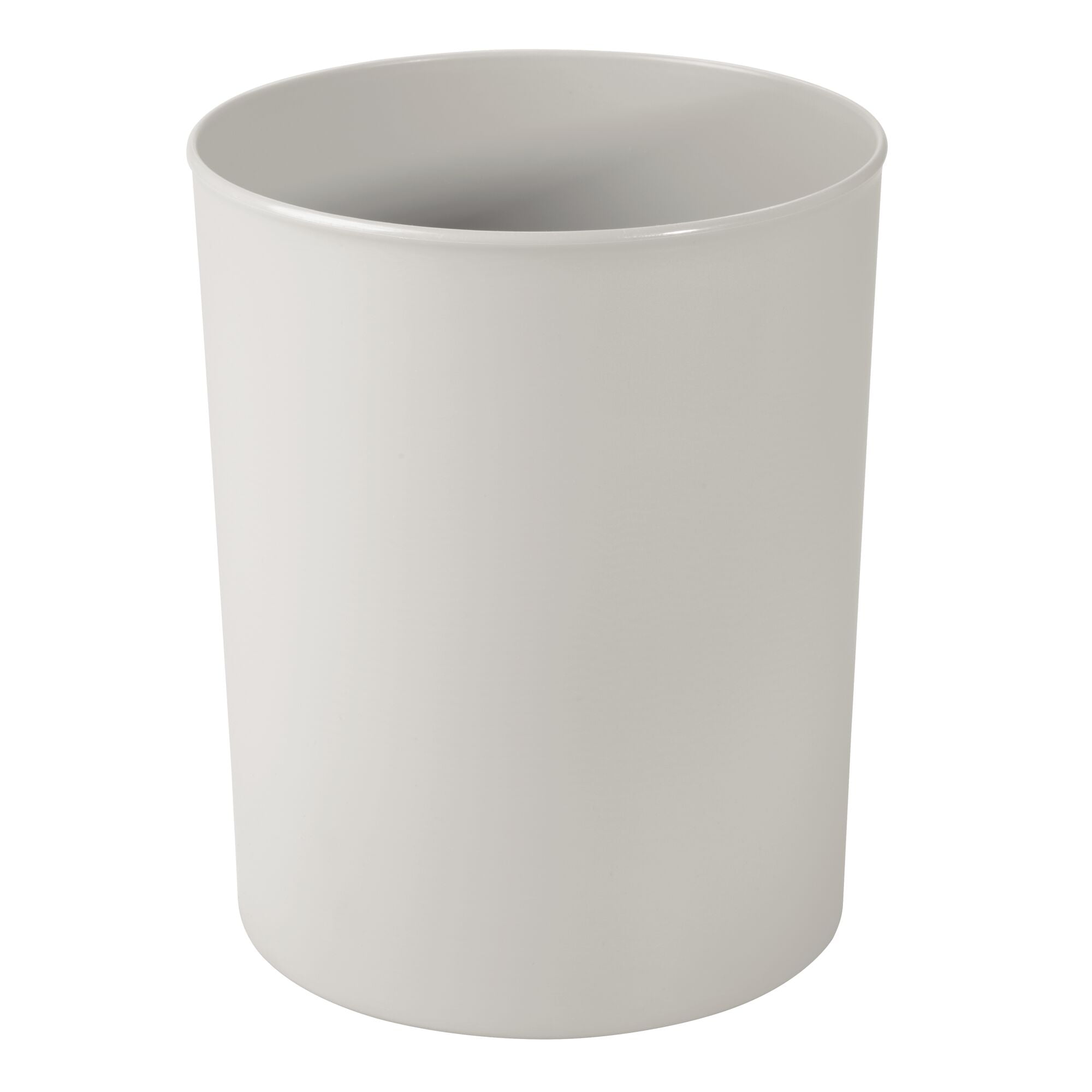 iDesign Franklin Round Bathroom Wastebasket, BPA-Free Plastic, Light Gray