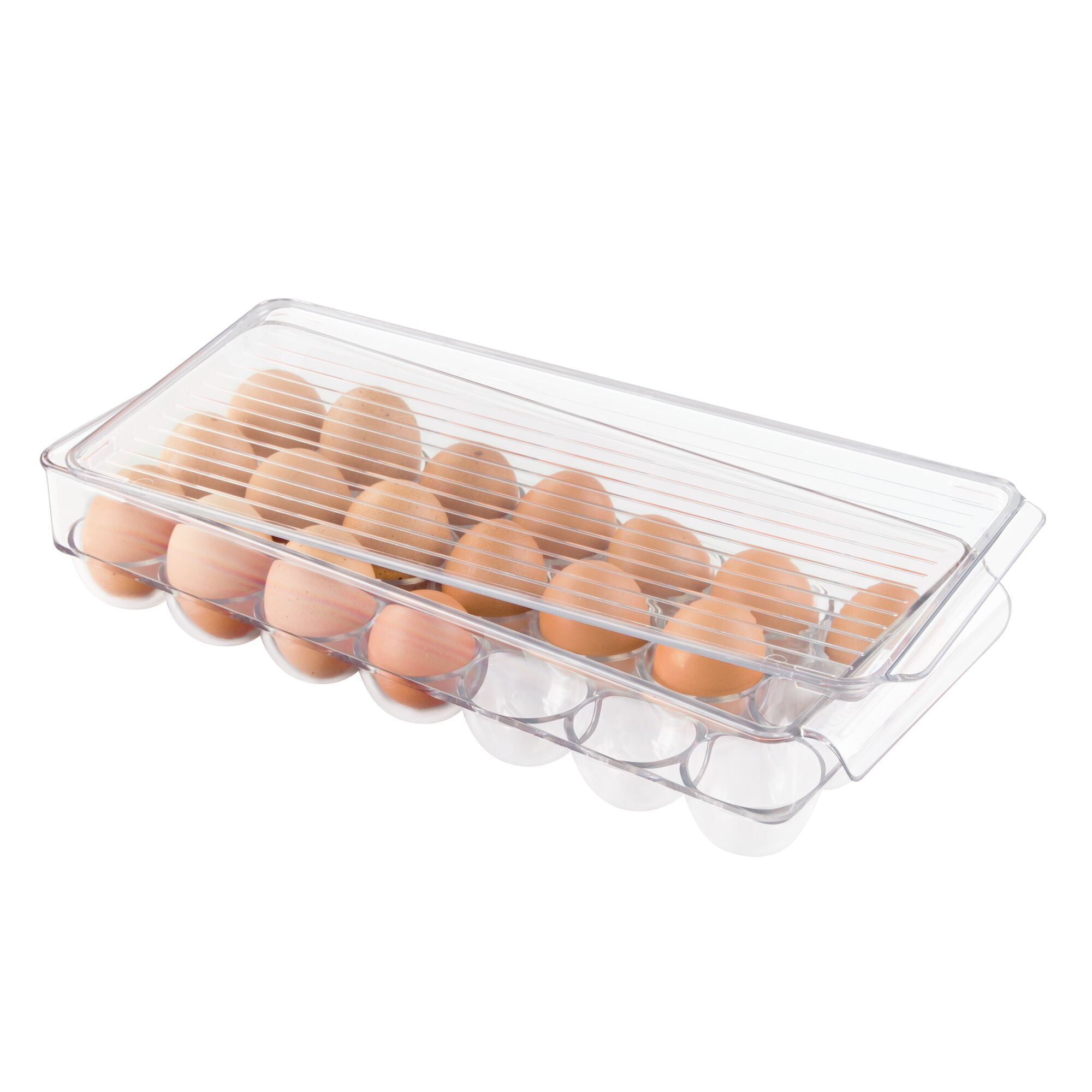 ZHAIXIAONIAN Egg Holder for Refrigerator, 60 Egg Drawer Organizer with Time  Scale, Stackable Egg Holder Egg Trays, Clear Egg Fresh Storage Box for