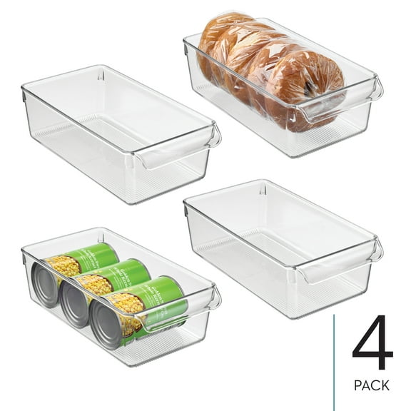 iDesign Fridge Storage Bin with Handle - Fridge Tray for Snacks, Meats, and Cheeses