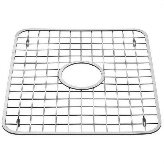 iDesign Gia Sink Grid with Drain Hole, Chrome Mats