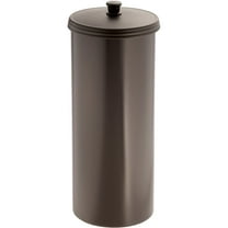 iDesign Toilet Paper Canister with Lid, Storage for 3 Rolls, 6.3'' x 15.5'', Bronze
