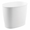 thumbnail image 1 of iDesign Small Oval Plastic Bathroom Trash Can, Made in USA, 12'' x 8'' x 10'', White, 1 of 5