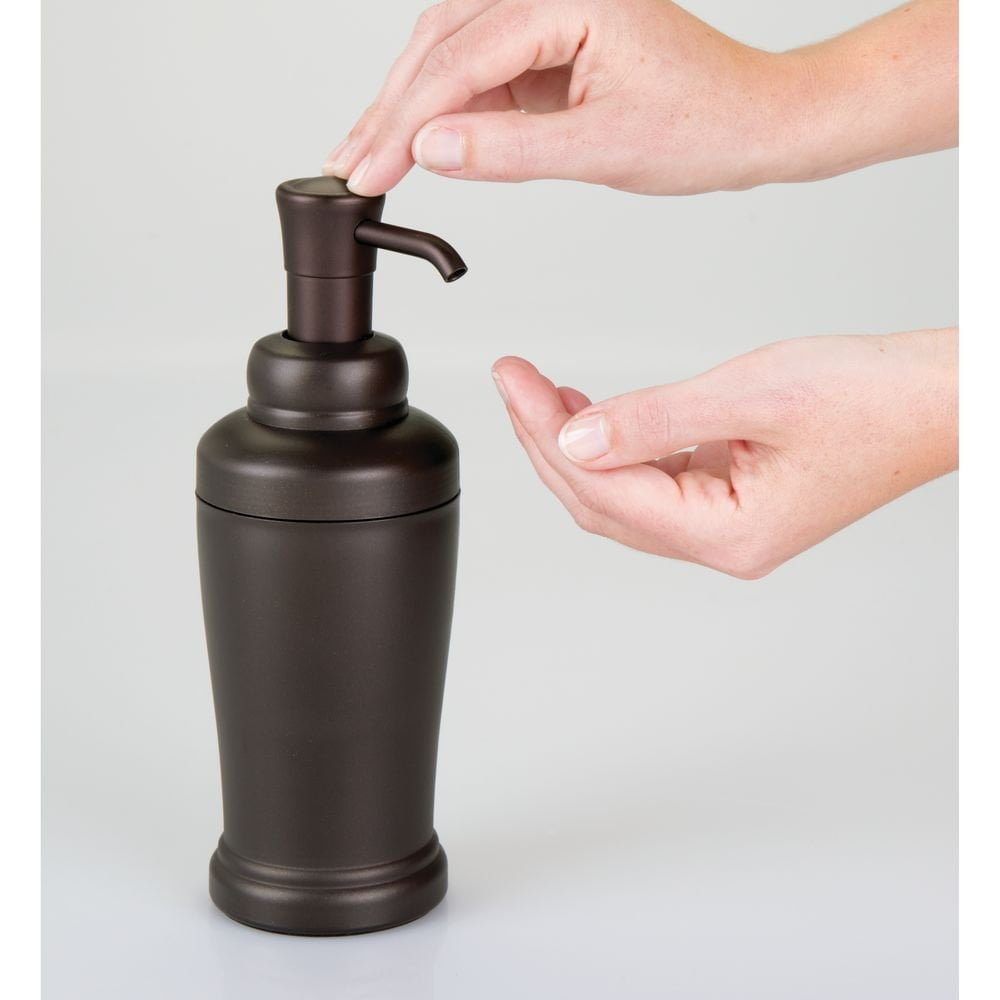 Bronze 8-Inch Tall Metal Liquid Soap Dispenser Pump