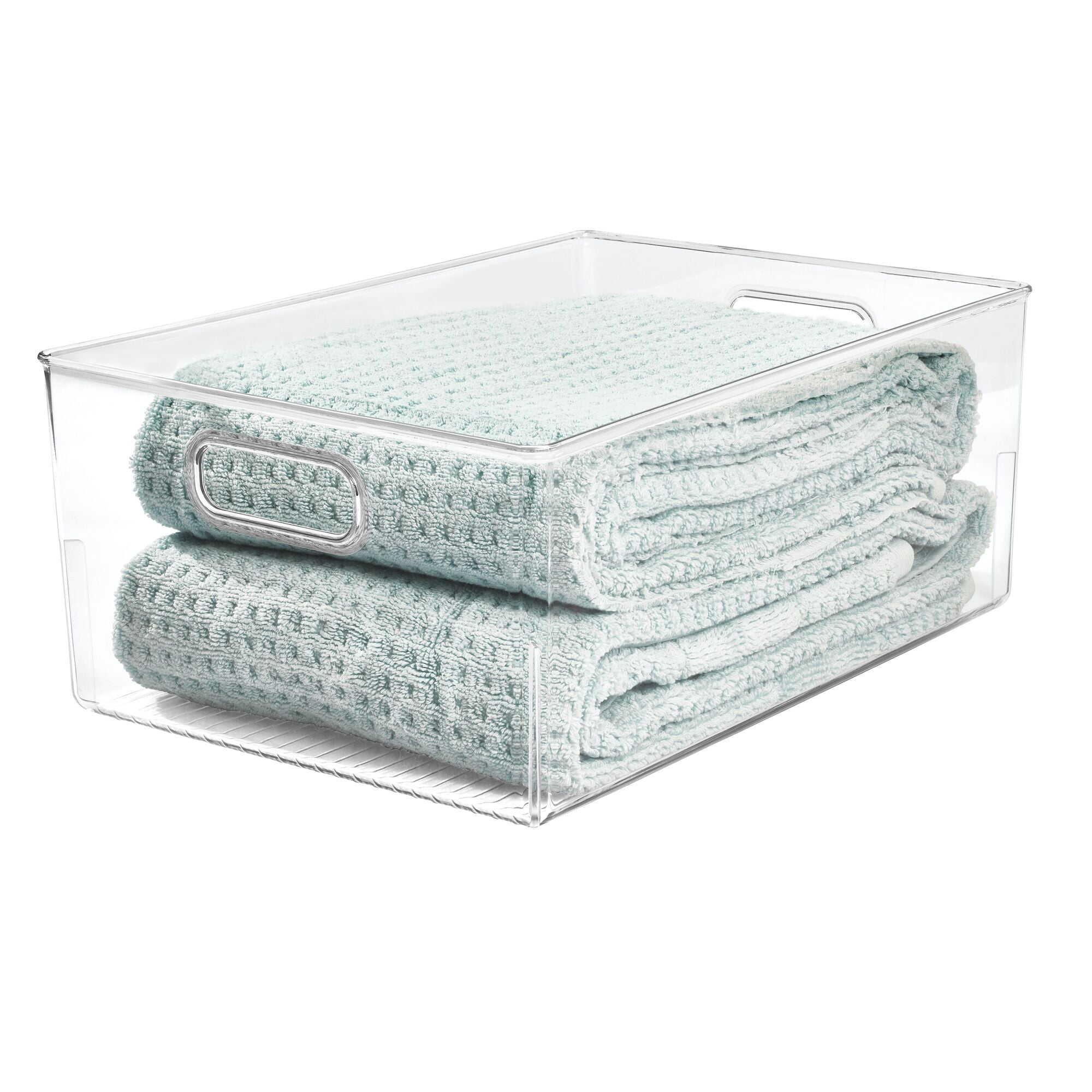 iDesign Large Plastic Bathroom Storage Bin with Handles, Clear - Walmart.com