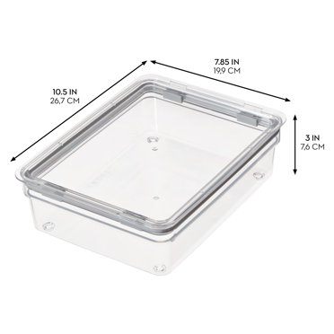 InterDesign Crisp Produce Bin With Drainage Tray & Airtight Lid - Gray, Fridge Organization