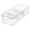 thumbnail image 1 of iDesign, Large Plastic Clear Divided Bin Storage Container, White, 1 of 5