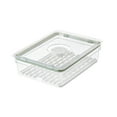 thumbnail image 1 of iDesign Large Short Produce Storage Bin with Insert Tray and Lid, 7.8” L x 10.5” W x 3” H, Clear, 1 of 7