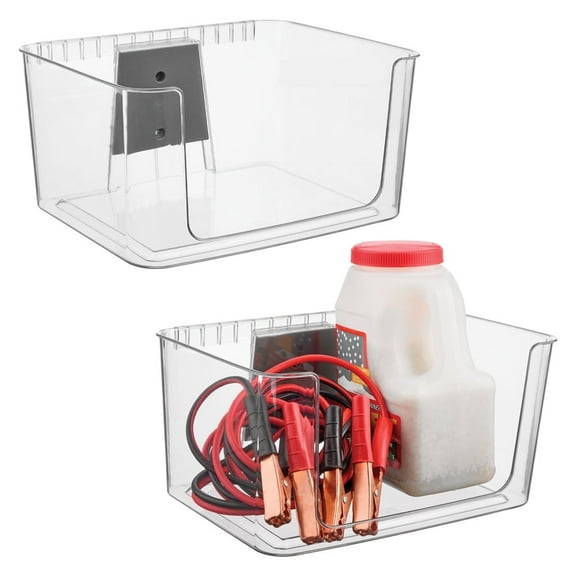 Large Wallspace Open-Front Bin and Bracket - Wall-Mounted Storage Bin for Garage, Laundry Room, and Pantry - Made in USA