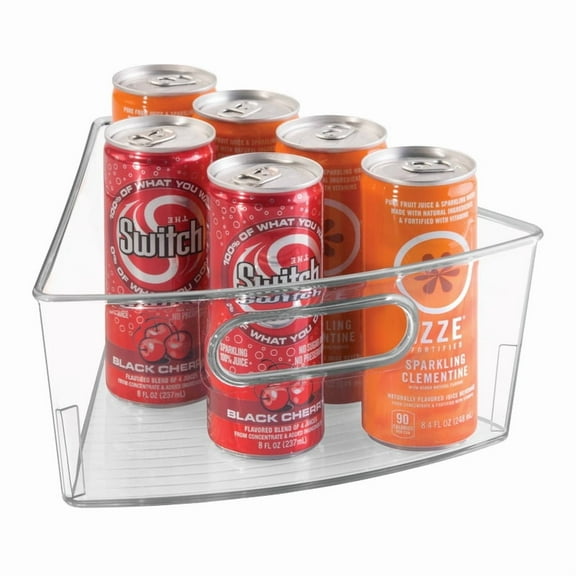 iDesign Plastic Lazy Susan Cabinet Storage Bin, 1/8 Wedge Container for Kitchen, Pantry, Counter, BPA-Free, 10.25" x 9.5" x 4", Clear