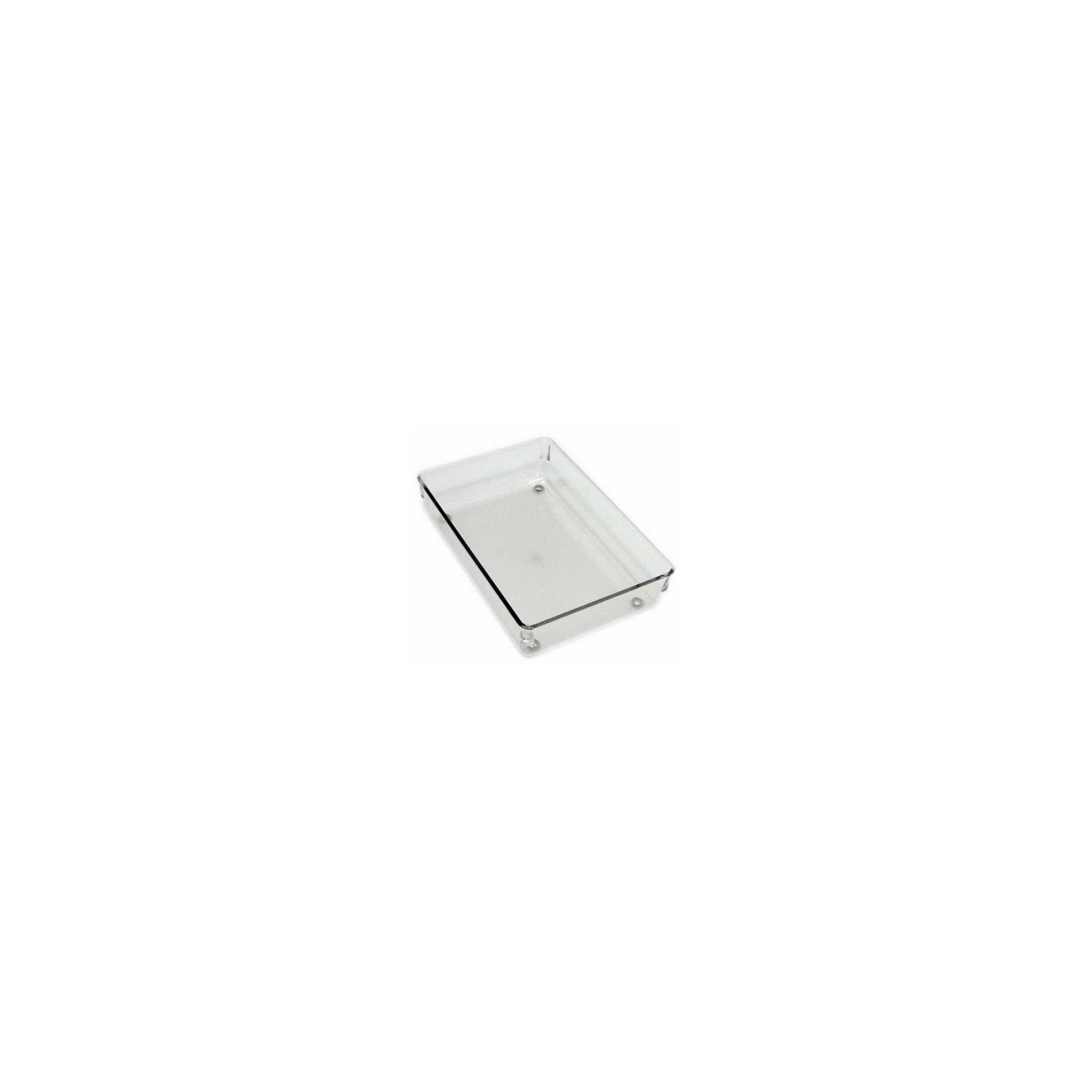 iDesign 70026 Linus Drawer Organizer, Clear/Chrome Plastic, 6 x 9 x 2 In. - Quantity 6