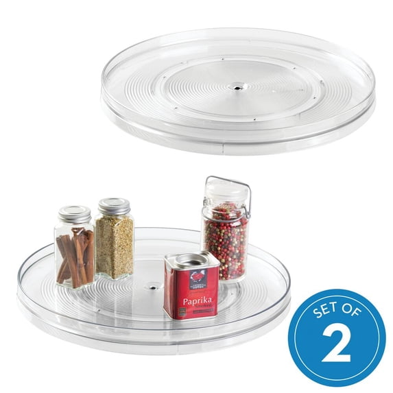 iDesign, Linus Collection Clear Turntable, Set of 2