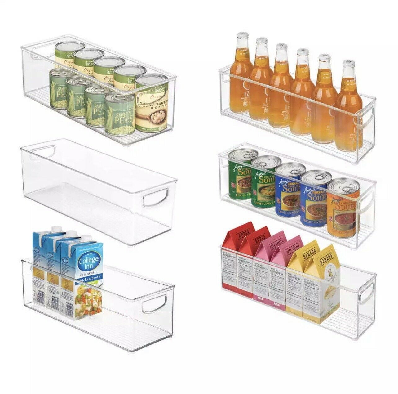 iDesign Linus Deep Storage Bins 6Piece Set, Clear NEW