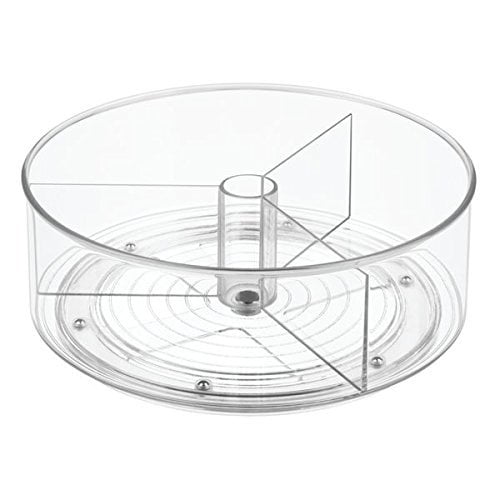 iDesign Linus Divided Lazy Susan Turntable Kitchen Organizer for Pantry, Cabinet, Countertops-9", Tall, Clear, 22.86 x 0.254 x 8.59 cm - Walmart.com