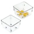 thumbnail image 1 of iDesign Linus Plastic Drawer Organizer, Storage Container for Vanity, Bathroom, Kitchen Drawers, 3" x 3" x 2", Set of 2, Clear, 1 of 6