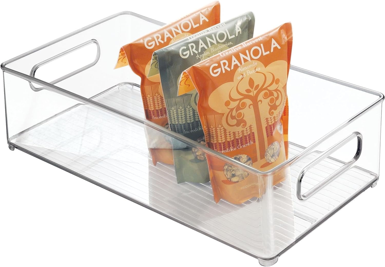 iDesign Linus Plastic Stackable Organizer Bin with Handles