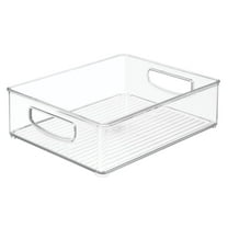 iDesign Recycled Plastic Large Stackable Kitchen Organizer Bin with Easy to Grip Integrated Handles