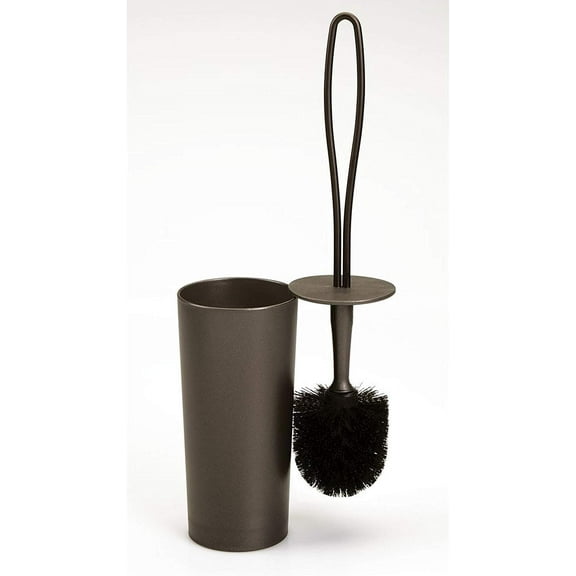 iDesign Loop Toilet Bowl Brush and Holder for Bathroom Storage, Bronze
