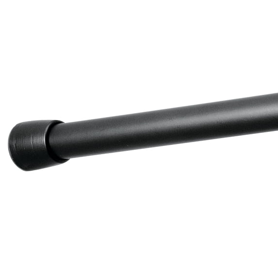 iDesign Metal Tension Shower Curtain Rod, Adjustable Between 26"-42", Matte Black