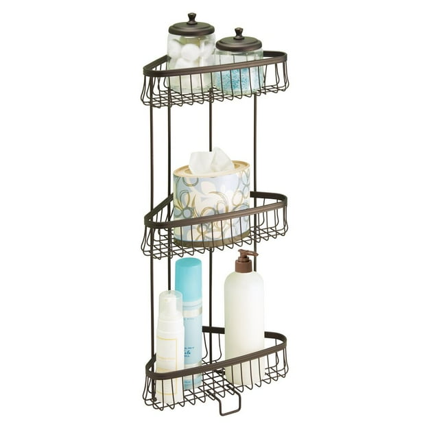 iDesign, Metal Wire Corner Standing Shower Caddy 3Tier Bath Shelf