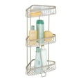 thumbnail image 1 of iDesign, Metal Wire Corner Standing Shower Caddy 3-Tier Bath Shelf Baskets, Satin, 1 of 6