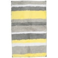 thumbnail image 1 of iDesign Microfiber Stripes Bathroom Shower Rug 34" x 21", Yellow /Gray, 1 of 4