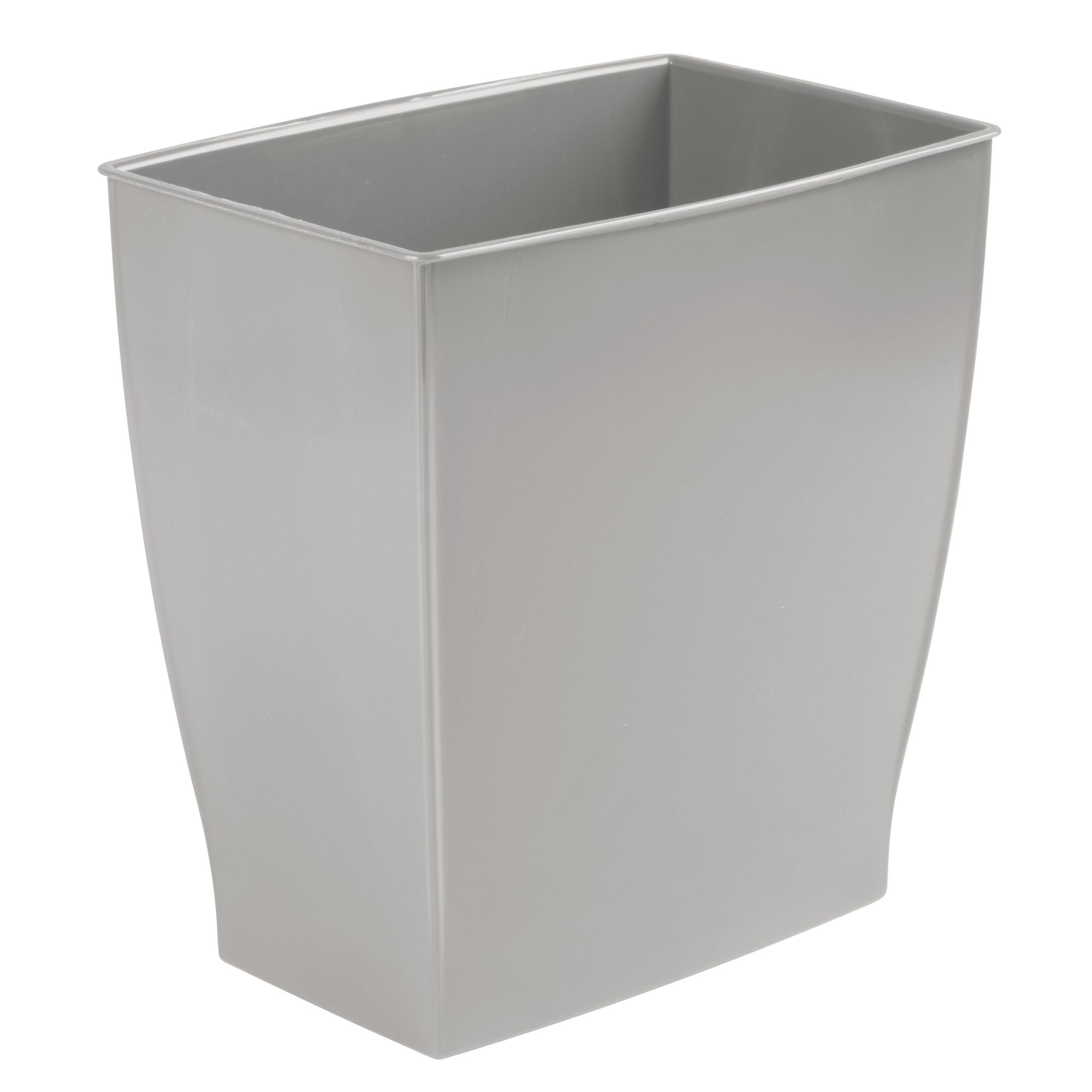 iDesign Mono Compact Gray Plastic Rectangular Wastebasket