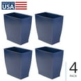 thumbnail image 1 of iDesign Plastic Bathroom Vanity Trash Can, 2.5 Gallon/9.5L. Modern Garbage Can for Bedroom, Office, 4-Pack, Navy, 1 of 5