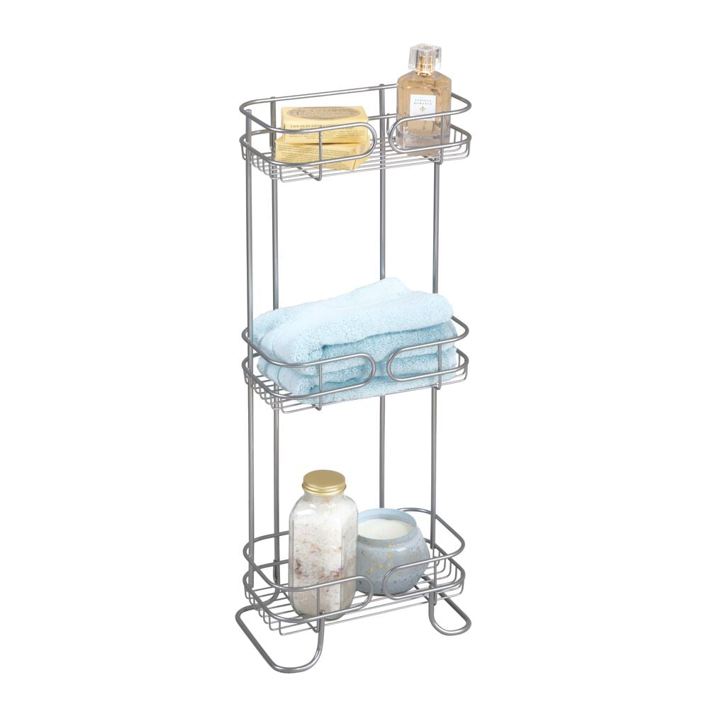 iDesign Neo 3-Tier Bath Shelf Shower Organizer, Silver