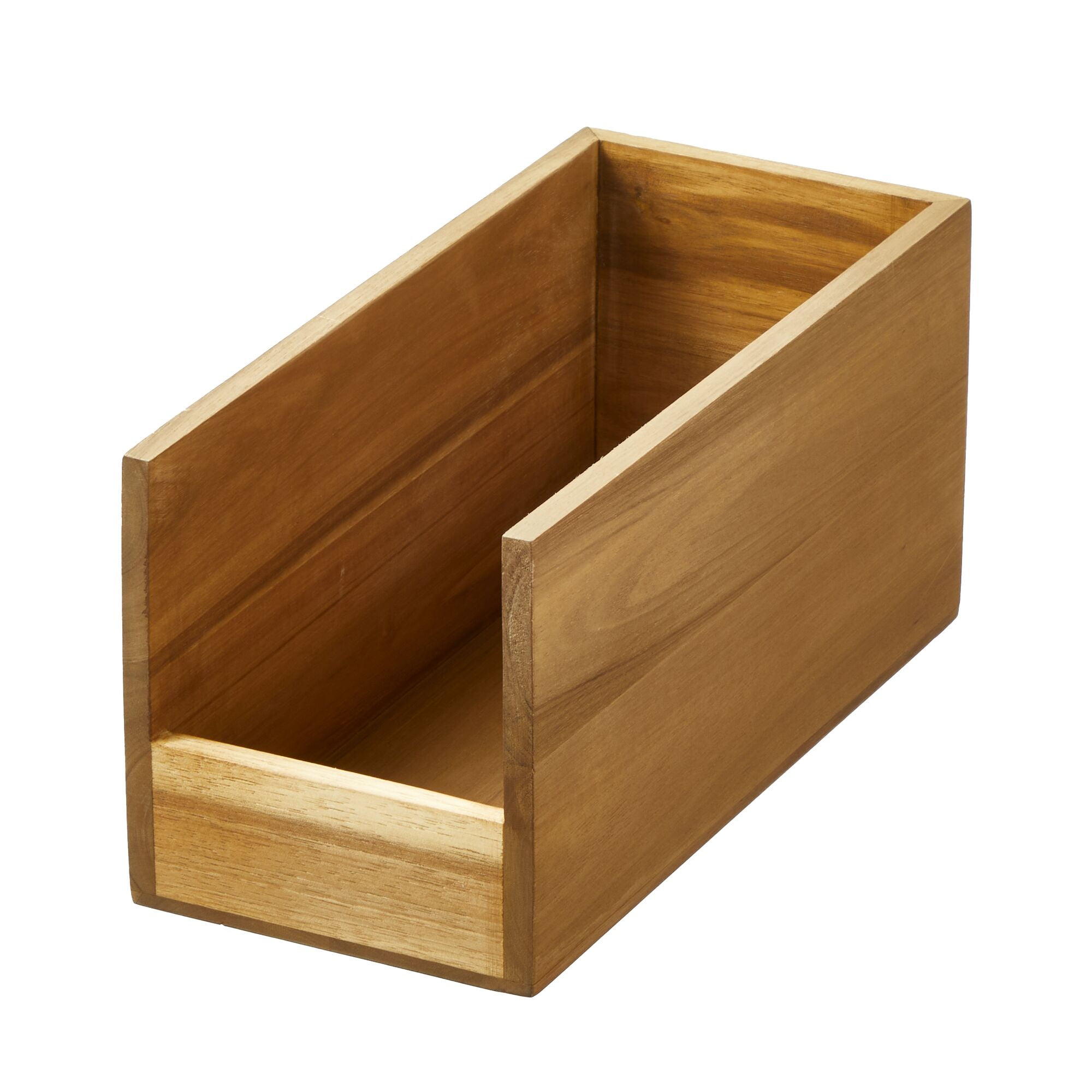 iDesign Open-Front Acacia Wood Pantry and Cabinet Organizer, Natural