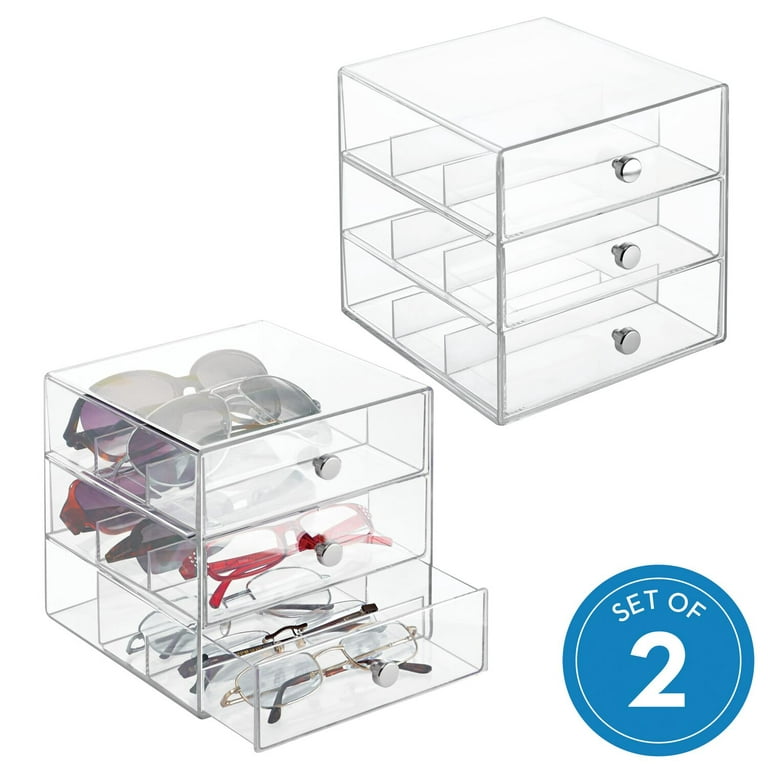 iDesign Drawers - Glasses - Original 3 Drawer Clear