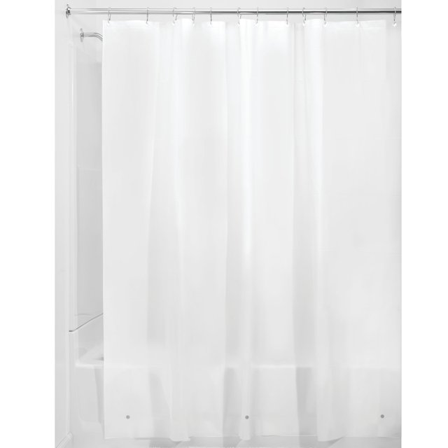 iDesign PEVA 3 Gauge Shower Curtain Liner, Stall 54" x 78", White