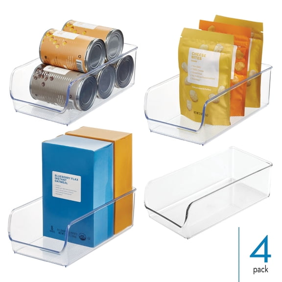iDesign Pantry Bin for Kitchen Storage - Set of 4 - Clear