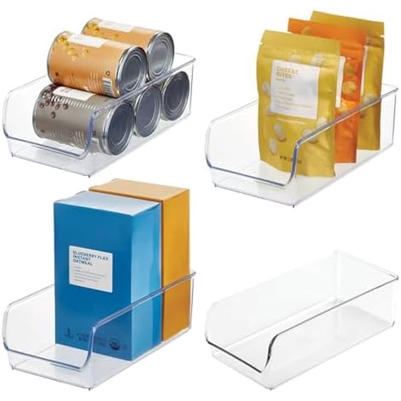 iDesign Pantry Bin for Kitchen or Cabinet Storage - Set of 4 - Clear