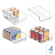 iDesign Pantry Organizer Bins for Cabinets or Fridge - Set of 4 - Clear