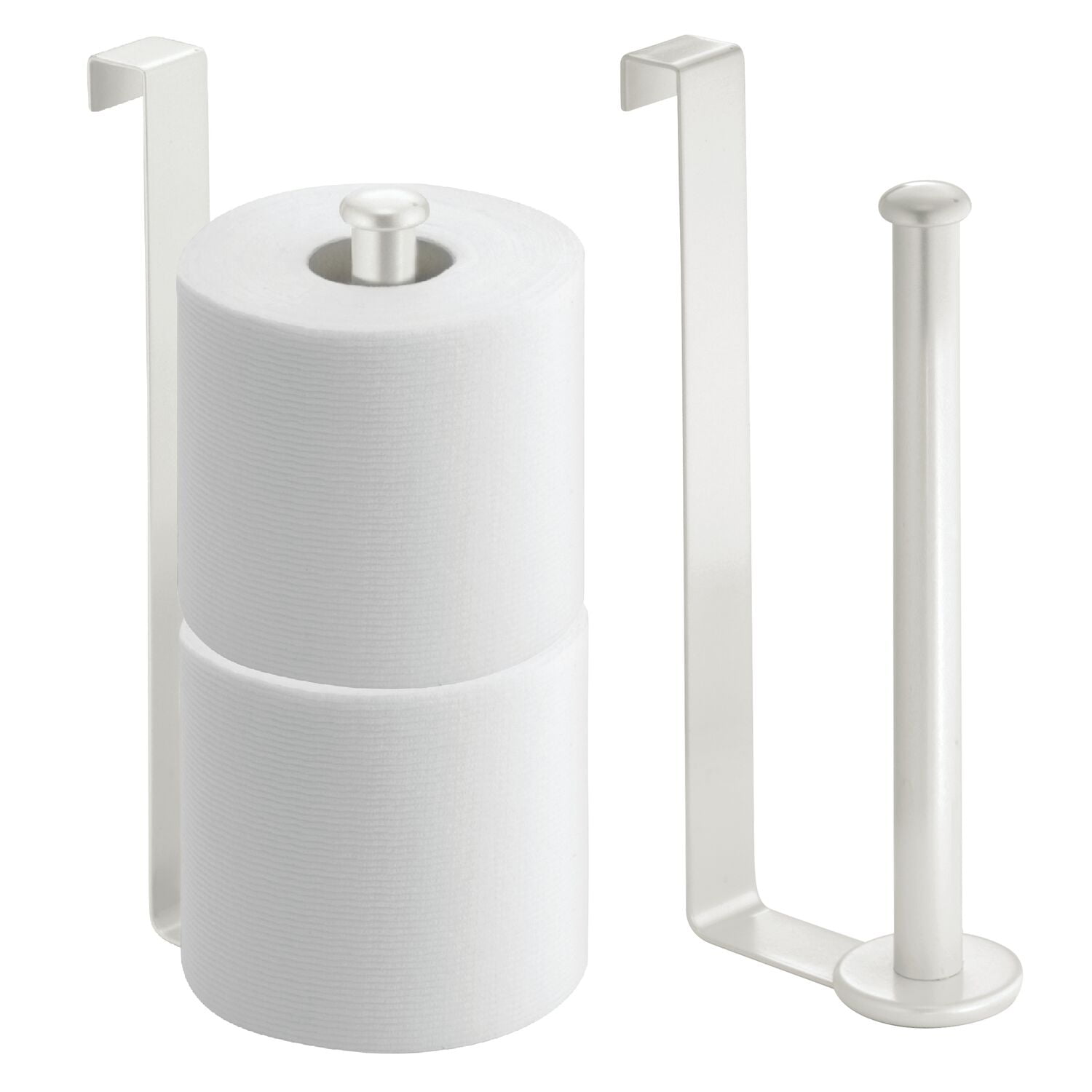 Pearl White Steel Over Tank Toilet Paper Holder