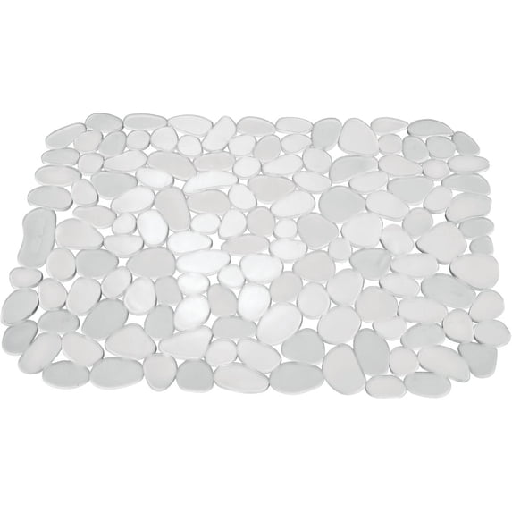 iDesign Pebblz Large Plastic Sink Grid, Non-Skid Dish Protector Mat for Kitchen, Bathroom, Basement, Garage, 12" x 15.5" - Clear